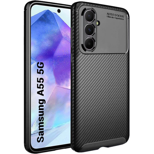 Techsuit - CarbonFiber - Samsung Galaxy A55 5G - Fekete tok Techsuit - CarbonFiber - Samsung Galaxy A55 5G - Fekete tok