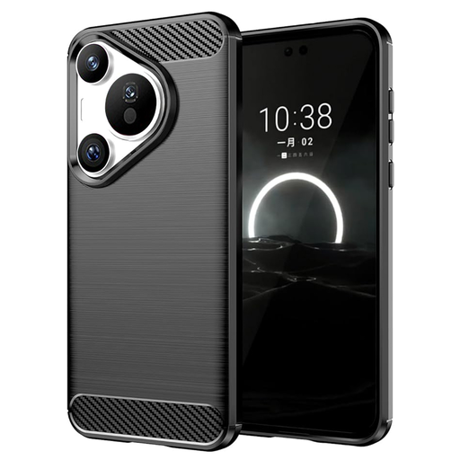  Techsuit - Szénszilikon - Huawei Pura 70 - Fekete tok