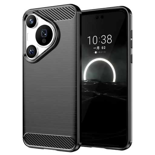  Techsuit - Karbon Szilikon - Huawei Pura 70 Pro - Fekete tok