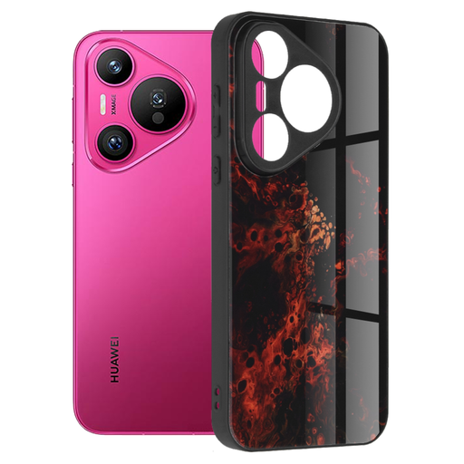  Techsuit - Glaze Sorozat - Huawei Pura 70 - Vörös Nebula tok