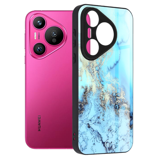 Techsuit - Glaze Sorozat - Huawei Pura 70 - Kék Óceán tok Techsuit - Glaze Sorozat - Huawei Pura 70 - Kék Óceán tok
