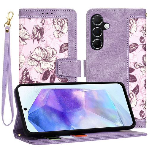 Techsuit - FlipCraft - Samsung Galaxy A55 5G - Titokzatos lila tok Techsuit - FlipCraft - Samsung Galaxy A55 5G - Titokzatos lila tok