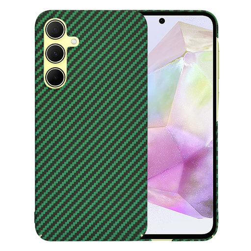 Techsuit - Karbonit Szálhéj - Samsung Galaxy A35 5G - Zöld tok Techsuit - Karbonit Szálhéj - Samsung Galaxy A35 5G - Zöld tok