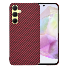  Techsuit - Karbonszálas burkolat - Samsung Galaxy A35 5G - Piros tok