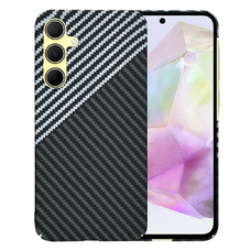  Techsuit - Carbonit Szénszálas Borítás - Samsung Galaxy A35 5G - Lopakodó Szürke tok