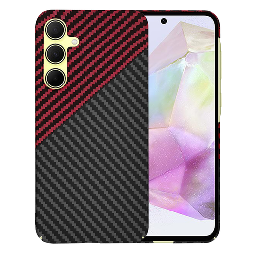 Techsuit - Carbonite FiberShell - Samsung Galaxy A35 5G - Vörös Vortex tok Techsuit - Carbonite FiberShell - Samsung Galaxy A35 5G - Vörös Vortex tok