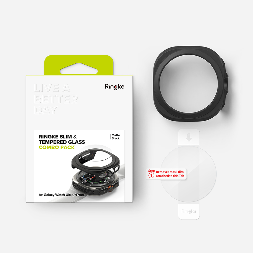  Ringke - Slim + Képernyővédő - Samsung Galaxy Watch Ultra 47mm - Matt Fekete tok - 7
