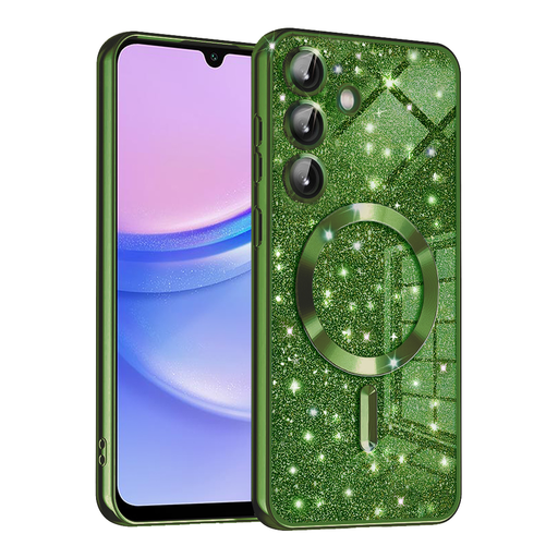Techsuit - Luxus Csillogó MagSafe - Samsung Galaxy A15 4G / A15 5G - Mélyzöld tok Techsuit - Luxus Csillogó MagSafe - Samsung Galaxy A15 4G / A15 5G - Mélyzöld tok