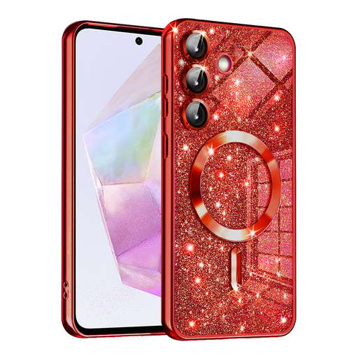 Techsuit - Luxus Csillogó MagSafe - Samsung Galaxy A35 5G - Piros tok Techsuit - Luxus Csillogó MagSafe - Samsung Galaxy A35 5G - Piros tok