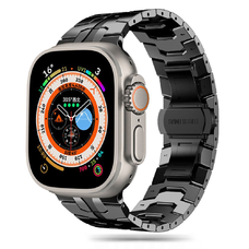  Techsuit - Óraszíj (W063) - Apple Watch 1/2/3/4/5/6/7/8/9/10/SE/SE 2/Ultra/Ultra 2 (42/44/45/46/49mm) - Fekete