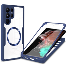  Techsuit - ColorVerse 360 MagSafe sorozat + képernyővédő - Samsung Galaxy S23 Ultra - Kék tok