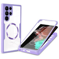  Techsuit - ColorVerse 360 MagSafe sorozat + képernyővédő - Samsung Galaxy S23 Ultra - Lila tok