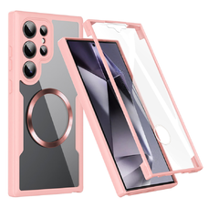  Techsuit - ColorVerse 360 MagSafe sorozat + Képernyővédő - Samsung Galaxy S24 Ultra - Rózsaszín tok