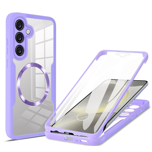 Techsuit - ColorVerse 360 MagSafe sorozat + képernyővédő - Samsung Galaxy S24 - Lila tok Techsuit - ColorVerse 360 MagSafe sorozat + képernyővédő - Samsung Galaxy S24 - Lila tok