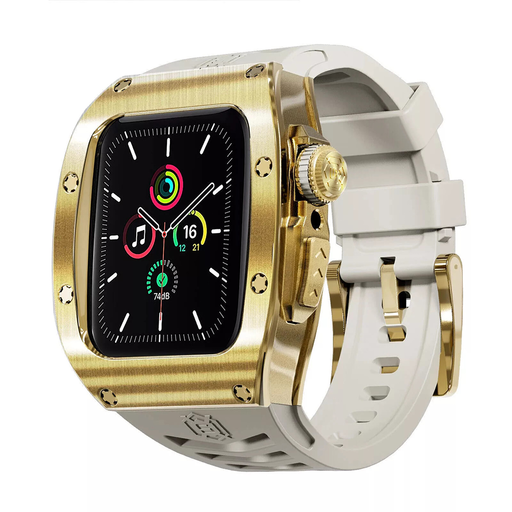 ShellBox - Vízálló IP68 + Óraszíj - Apple Watch 7 / 8 / 9 (45mm) - Arany tok ShellBox - Vízálló IP68 + Óraszíj - Apple Watch 7 / 8 / 9 (45mm) - Arany tok
