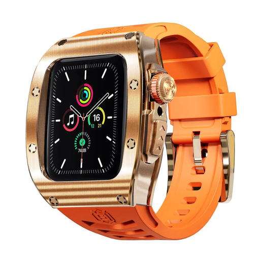 ShellBox - Vízálló IP68 + Óraszíj - Apple Watch 7 / 8 / 9 (45mm) - Rózsaarany tok ShellBox - Vízálló IP68 + Óraszíj - Apple Watch 7 / 8 / 9 (45mm) - Rózsaarany tok