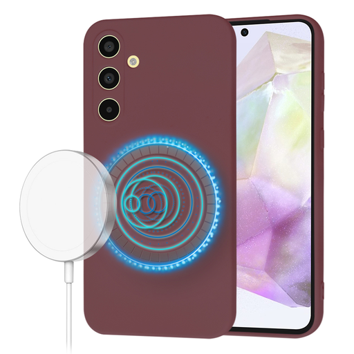 Techsuit - SoftFlex MagSafe - Samsung Galaxy A35 5G - Szilva Vörös tok Techsuit - SoftFlex MagSafe - Samsung Galaxy A35 5G - Szilva Vörös tok
