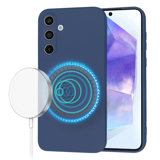 Techsuit - SoftFlex MagSafe - Samsung Galaxy A55 5G - Tengerészkék tok Techsuit - SoftFlex MagSafe - Samsung Galaxy A55 5G - Tengerészkék tok