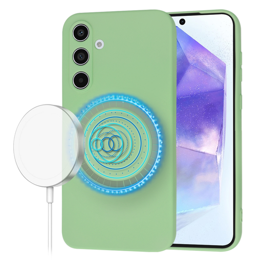 Techsuit - SoftFlex MagSafe - Samsung Galaxy A55 5G - Mentazöld tok Techsuit - SoftFlex MagSafe - Samsung Galaxy A55 5G - Mentazöld tok