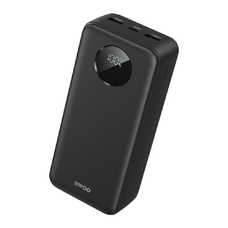 BWOO 22,5W 30000 mAh powerbank LCD kijelzővel, fekete