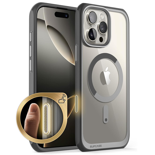 Supcase - Unicorn Beetle Slim átlátszó MagSafe - iPhone 16 Pro Max - Szürke tok Supcase - Unicorn Beetle Slim átlátszó MagSafe - iPhone 16 Pro Max - Szürke tok