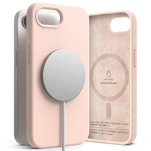 iPhone 16e Ringke Szilikon Mágneses Magsafe Rózsaszín Homok tok iPhone 16e Ringke Szilikon Mágneses Magsafe Rózsaszín Homok tok