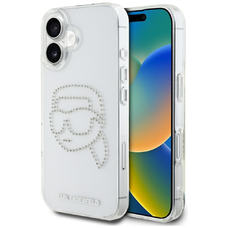 KARL LAGERFELD tok IPHONE 16-hoz KLHCP16SHKHDCELT (IML Kövek K Fej) átlátszó tok