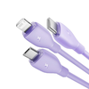 Baseus Ultra-Gyors Egy az Háromban Gyorstöltő Kábel USB-A M+L+C 3.5A 1.3m Köd Lila - 0. kép