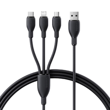 Baseus Ultra-Fast One-for-Three Gyors Töltőkábel USB-A M+L+C 3.5A 0.8m Kozmikus Fekete