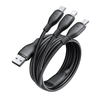 Baseus Ultra-Fast One-for-Three Gyors Töltőkábel USB-A M+L+C 3.5A 0.8m Kozmikus Fekete - 2. kép