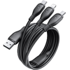 Baseus Ultra-Fast One-for-Three Gyors Töltőkábel USB-A M+L+C 3.5A 0.8m Kozmikus Fekete - 3. kép