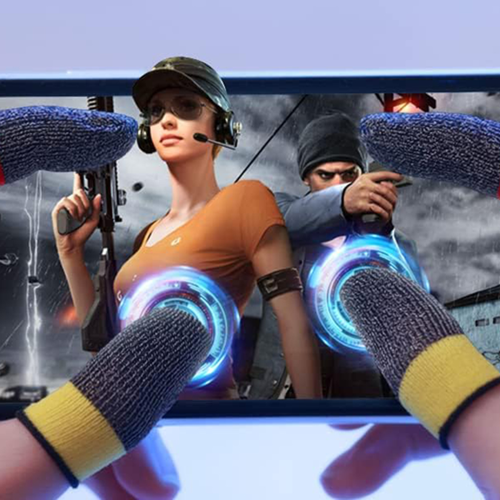  Techsuit - Mobiljátékhoz használható ujjhüvely (FS4-02) - Peaceful Elite-hez, King of Glory-hoz, izzadásgátló - Sárga - 4