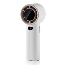  Techsuit - Prémium Kézi Ventilátor (K38) - Hordozható, Állítható, Újratölthető, Digitális Kijelző, 4000mAh - Fehér