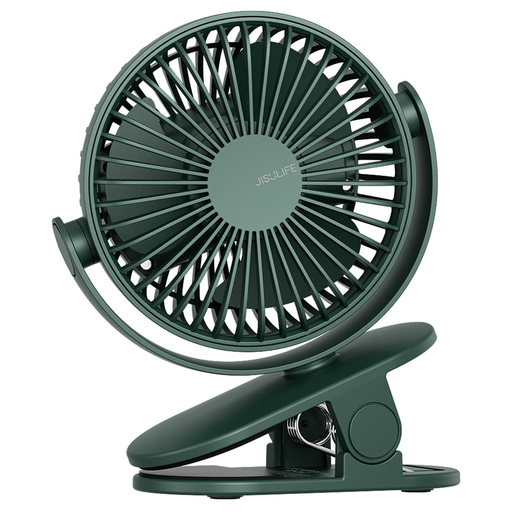  JisuLife - Prémium Mini Csíptetős Ventilátor Life1 (FA29A) - Asztali, Hordozható, 4000mAh, 3 Sebesség, 360°-os Forgathatóság - Sötétzöld