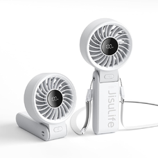  JisuLife - Prémium Kézi Ventilátor (Life7) - LED Digitális Kijelzővel, 3600mAh, 5 Szélsebességi Fokozat - Szürke