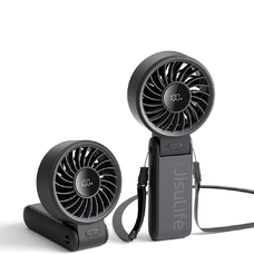  JisuLife - Prémium Kézi Ventilátor (Life7) - LED Digitális Kijelzővel, 3600mAh, 5 Szélerősség - Fekete
