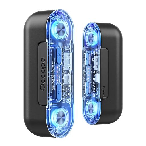  Ocoopa - Kézmelegítő UT2s GamerPRO (UT4103-BK) - USB Type-C, Power Bankkal, RGB Világítás, Mágneses, MagTwins, 2x 5000mAh - Fekete.