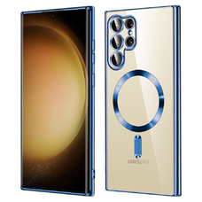  Techsuit - Luxus Kristály MagSafe - Samsung Galaxy S22 Ultra 5G - Mélykék tok