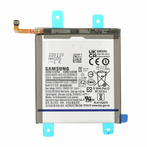  Samsung - Eredeti Okostelefon Akkumulátor EB-BS901ABY (17492) - Samsung Galaxy S22 5G (SM-S901), GH82-27494A - 3700mAh - Szürke