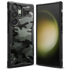  Ringke - Fusion X Design - Samsung Galaxy S23 Ultra - Fekete terepmintás tok
