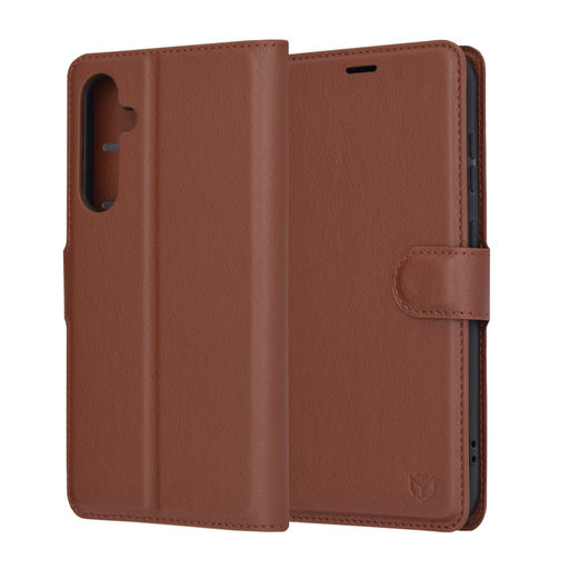 Techsuit - Bőrfedeles tok - Samsung Galaxy S23 FE - Barna Techsuit - Bőrfedeles tok - Samsung Galaxy S23 FE - Barna
