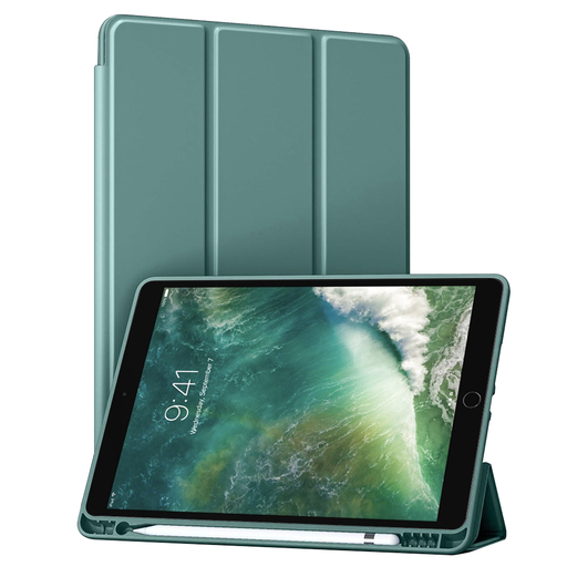 Techsuit - Rugalmas háromrészes tok (ceruzatartóval) - iPad Air 10.5 2019 / iPad Pro 10.5 2017 - Zöld Techsuit - Rugalmas háromrészes tok (ceruzatartóval) - iPad Air 10.5 2019 / iPad Pro 10.5 2017 - Zöld