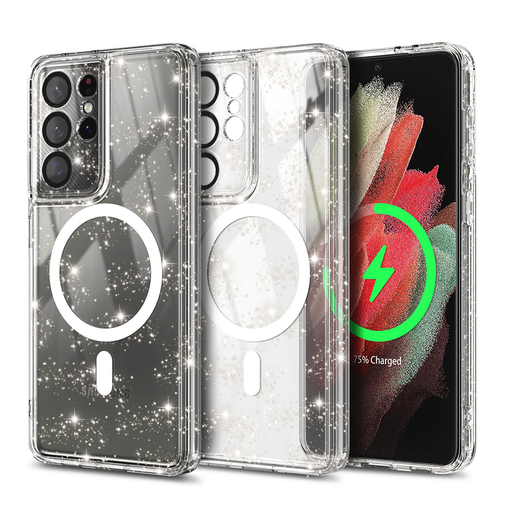 Techsuit - SparkleSkin MagSafe Széria - Samsung Galaxy S21 Ultra 5G - Átlátszó tok Techsuit - SparkleSkin MagSafe Széria - Samsung Galaxy S21 Ultra 5G - Átlátszó tok