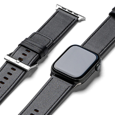  Ringke - Leather One Basic Bold - Apple Watch 1/2/3/4/5/6/7/8/9/10/SE/SE 2/Ultra/Ultra 2 (42/44/45/46/49mm) - Fekete