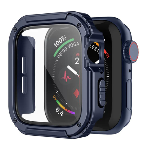  Lito - Óravédő 360 tok + Képernyővédő - Apple Watch 7 / 8 / 9 (41mm) - Kék