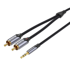 Kábel Audio 2xRCA a 3.5mm Vention BCNBK 8m (szürke)