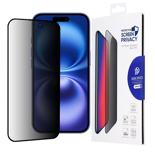 Dux Ducis - Edzett üveg képernyővédő adatvédelmi funkcióval - iPhone 16 - Fekete üvegfólia Dux Ducis - Edzett üveg képernyővédő adatvédelmi funkcióval - iPhone 16 - Fekete üvegfólia