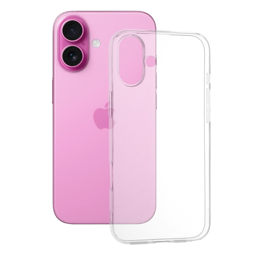  Techsuit - Áttetsző Szilikon [Nagy Lencse Kivágás] - iPhone 16 Plus - Átlátszó tok