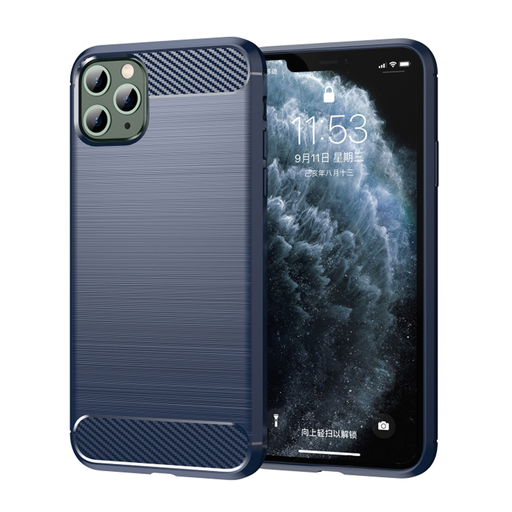 Techsuit - Szénszálas Szilikon - iPhone 11 Pro Max - Kék tok Techsuit - Szénszálas Szilikon - iPhone 11 Pro Max - Kék tok