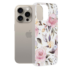 Techsuit - Márvány Sorozat - iPhone 15 Pro Max - Chloe Fehér tok